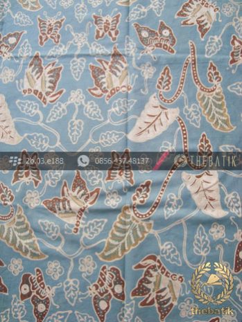 Kain Batik Tulis Warna Alam Motif Kupu Buketan