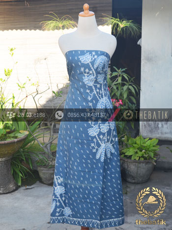 Batik Tulis Warna Alam Motif Buketan Indigo