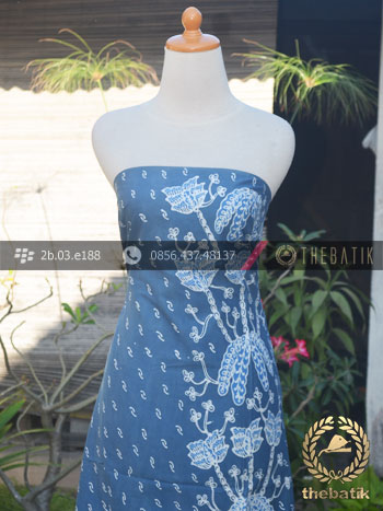 Batik Tulis Warna Alam Motif Buketan Indigo