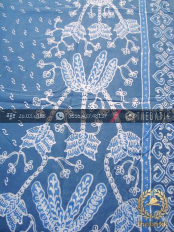 Batik Tulis Warna Alam Motif Buketan Indigo
