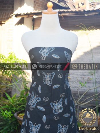 Batik Tulis Warna Alam Kupu-Kupu Latar Hitam