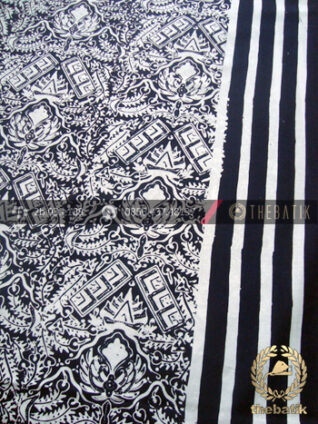 Kain Batik Bahan Baju Motif Cuwiri Garis Hitam
