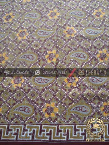 Bahan Batik Seragam Pekalongan Motif Paisley Hijau