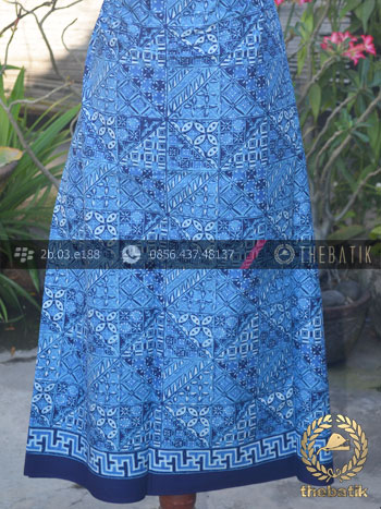 Kain Seragam Batik Pekalongan Motif Tambal Biru