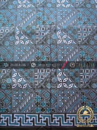 Bahan Baju Batik Pekalongan Motif Tambal Hijau Tosca