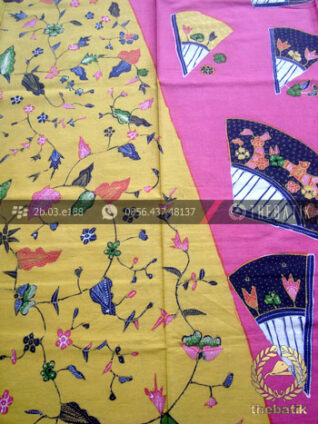 Kain Batik Tulis Motif Pagi Sore Kuning Pink