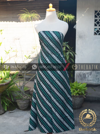 Kain Batik Cap Tulis Motif Parang Klithik Hijau