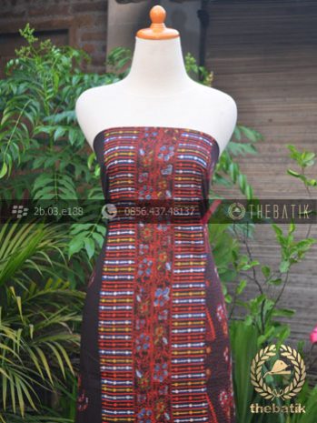 Bahan Kemeja Batik Latar Hitam Motif Tumpal Etnik