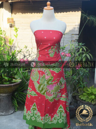 Bahan Baju Batik Tulis Naga Besar Merah