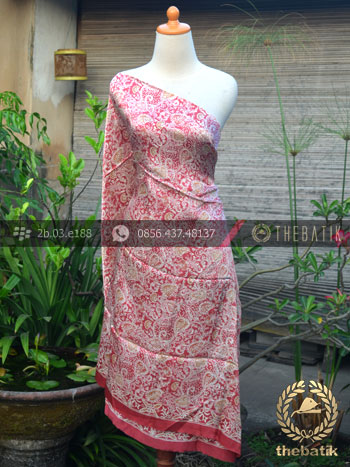 Kain Bahan Batik Sutera Floral Jambon