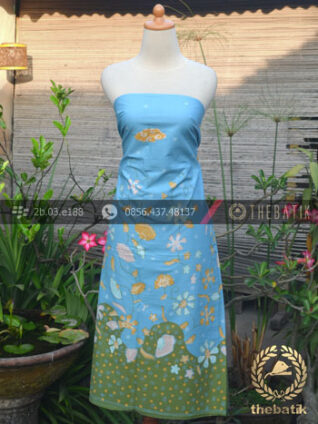 Kain Batik Tulis Warna Pastel Biru Hijau