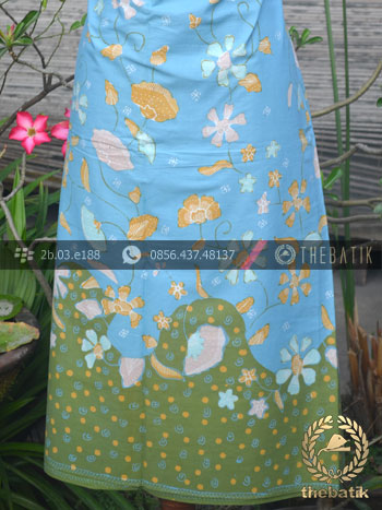 Kain Batik Tulis Warna Pastel Biru Hijau