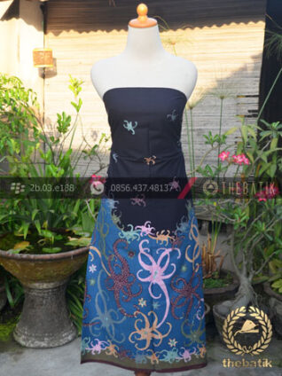 Batik Tulis Motif Dayak Kalimantan Hitam Biru