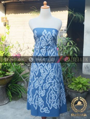 Kain Batik Tulis Motif Megamendung Biru