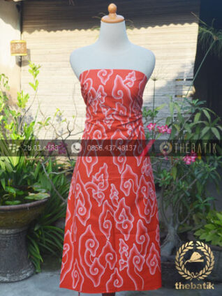 Bahan Baju Batik Tulis Megamendung Merah