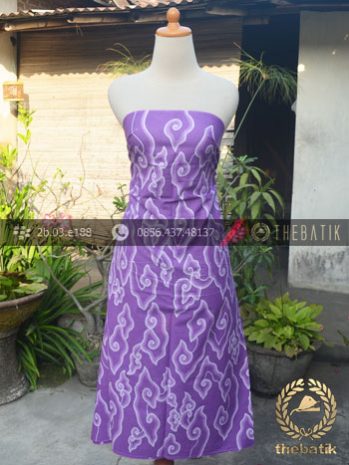 Batik Tulis Megamendung Cirebon Warna Ungu