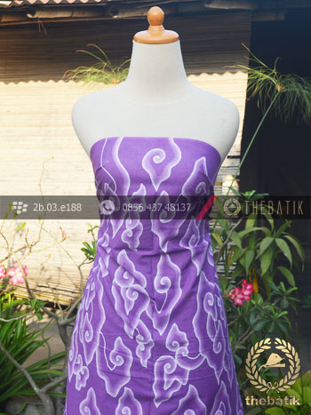 Batik Tulis Megamendung Cirebon Warna Ungu