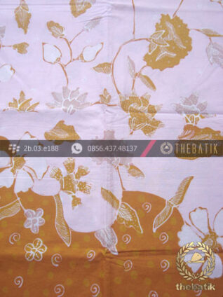 Kain Batik Tulis Boketan Warna Pink Pastel