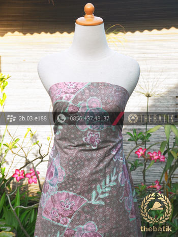 Kain Batik Emboss Motif Kontemporer Abu-Abu Pink