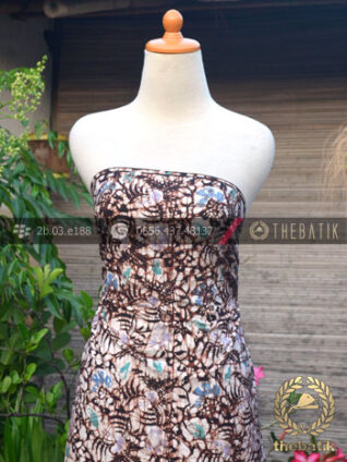 Kain Batik Remukan Coletan Burung Floral Putih