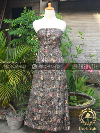 Kain Batik Remukan Coletan Floral Kembang Hitam