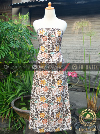 Bahan Batik Remukan Coletan Floral Bunga Latar Putih