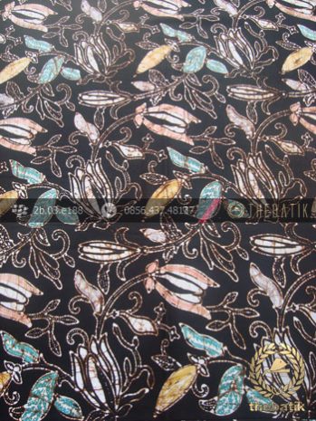 Kain Batik Remukan Coletan Kembang Kanthil Hitam