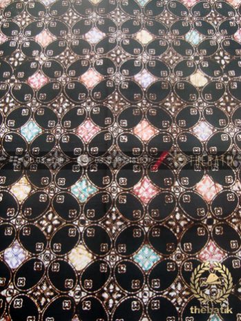 Jual Bahan Batik  Remukan Coletan Kawung  Beton  Latar Hitam 