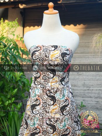 Kain Batik Remukan Coletan Motif Kuda Laut