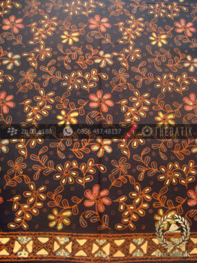 Bahan Baju Batik Kombinasi Tulis Floral Klasik Coletan