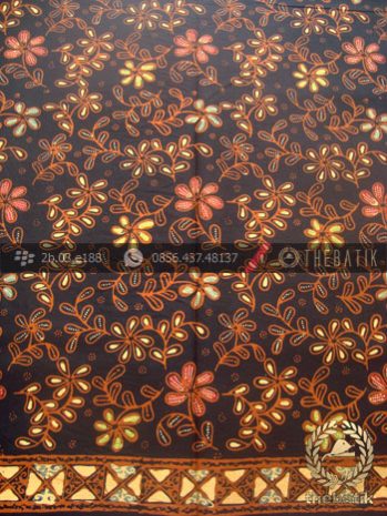 Bahan Baju Batik Kombinasi Tulis Floral Klasik Coletan
