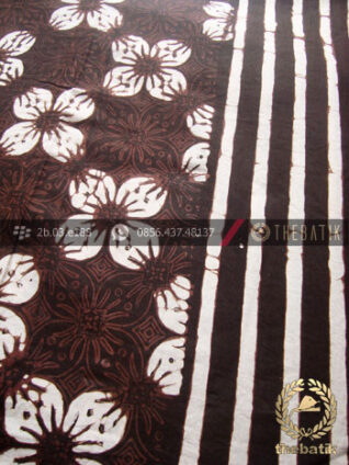Bahan Baju Batik Motif Kawung Prabu Hitam Garis