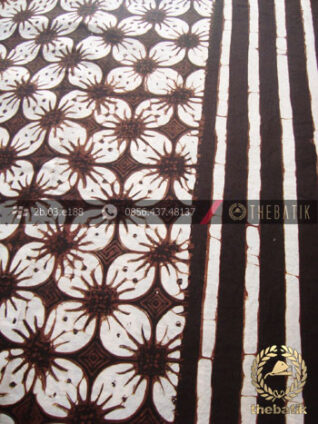 Bahan Kain Batik Motif Kawung Prabu Putih Garis