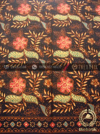 Bahan Baju Batik Kombinasi Tulis Kembang Klasik Coletan