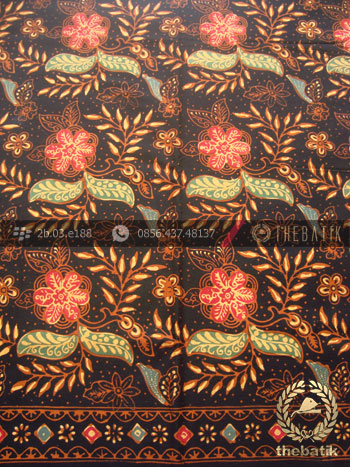 Bahan Baju Batik Kombinasi Tulis Kembang Klasik Coletan