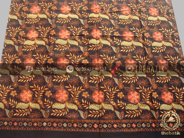 Bahan Baju Batik Kombinasi Tulis Kembang Klasik Coletan