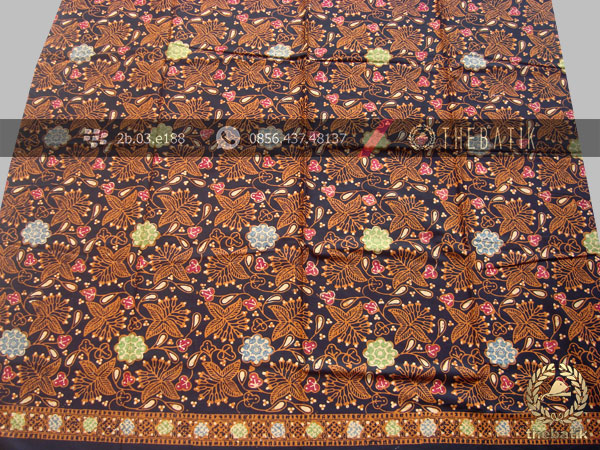 Bahan Baju Batik Kombinasi Tulis Bunga Klasik Coletan