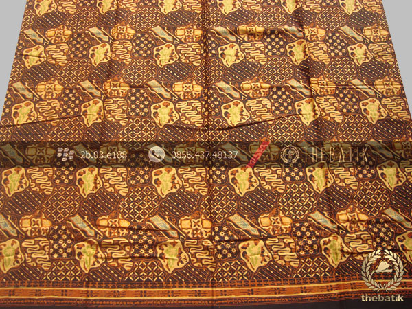 Bahan Batik Kombinasi Tulis Sekarjagad Klasik Coletan Kuning