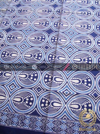 Bahan Baju Batik Etnik Biru Kombinasi Tulis