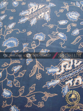 Batik Tulis Pewarna Alami Motif Ceplokan Floral Indigo