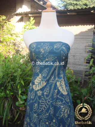 Batik Tulis Pewarna Alami Floral Buketan Biru Tua