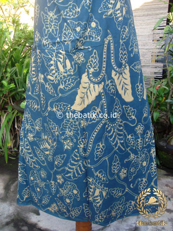 Batik Tulis Pewarna Alami Floral Buketan Biru Tua