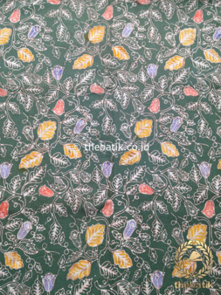 Kain Batik Coletan Motif Floral Kehijauan