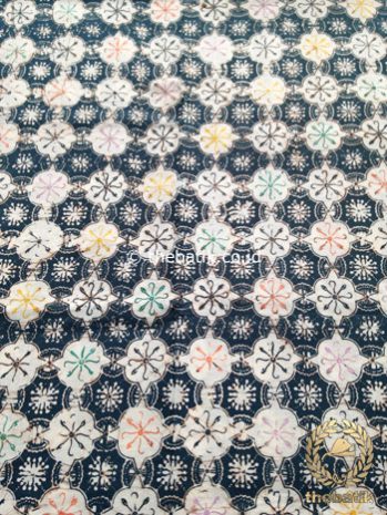 Kain Batik Indigo Coletan Motif Ceplokan