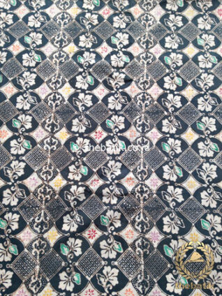 Kain Batik Indigo Coletan Motif Ceplokan Kembang