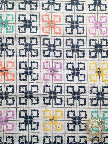Kain Batik Indigo Coletan Motif Kembang