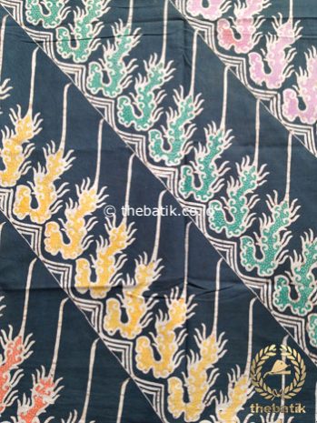 Kain Batik Indigo Coletan Motif Parang Lidah Api