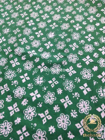 Bahan Kain Batik Kelengan Ceplok Bintang Hijau