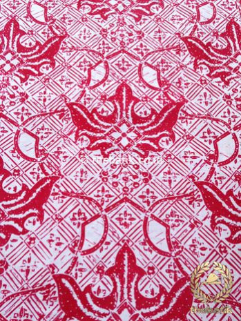 Bahan Kain Batik Kelengan Ceplok Burung Merah