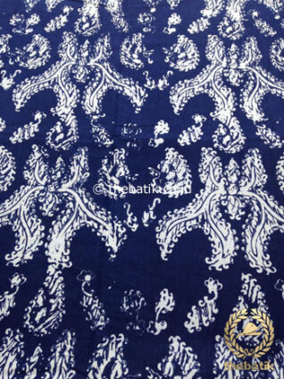Bahan Kain Batik Kelengan Ceplok Gurdo Biru Dongker